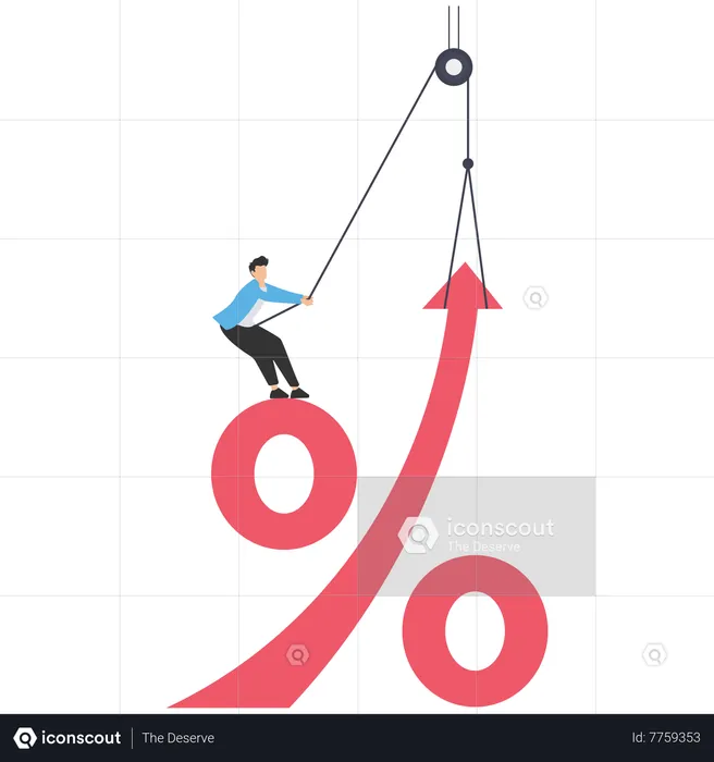 Interest rate falling down  Illustration