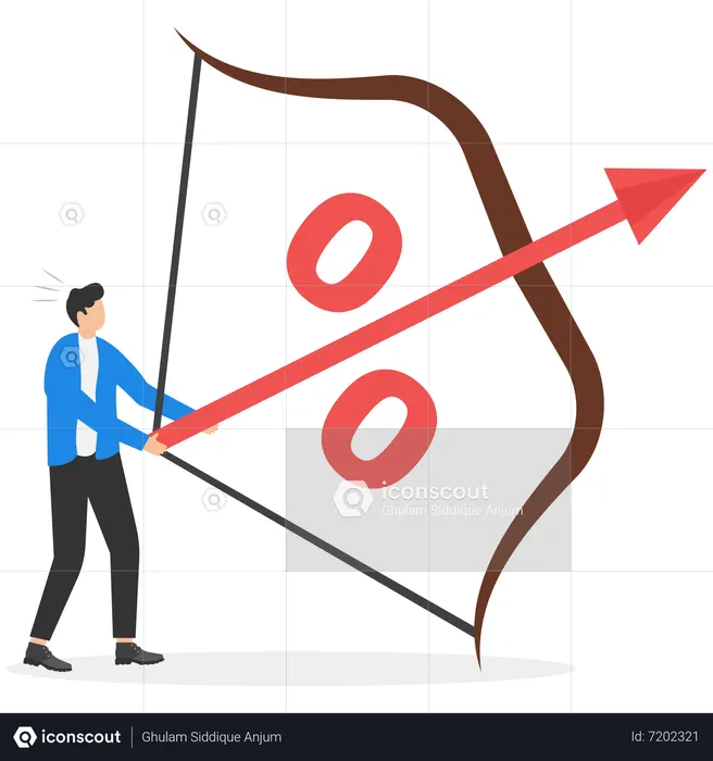 Interest rate hike due to inflation percentage rising up  Illustration