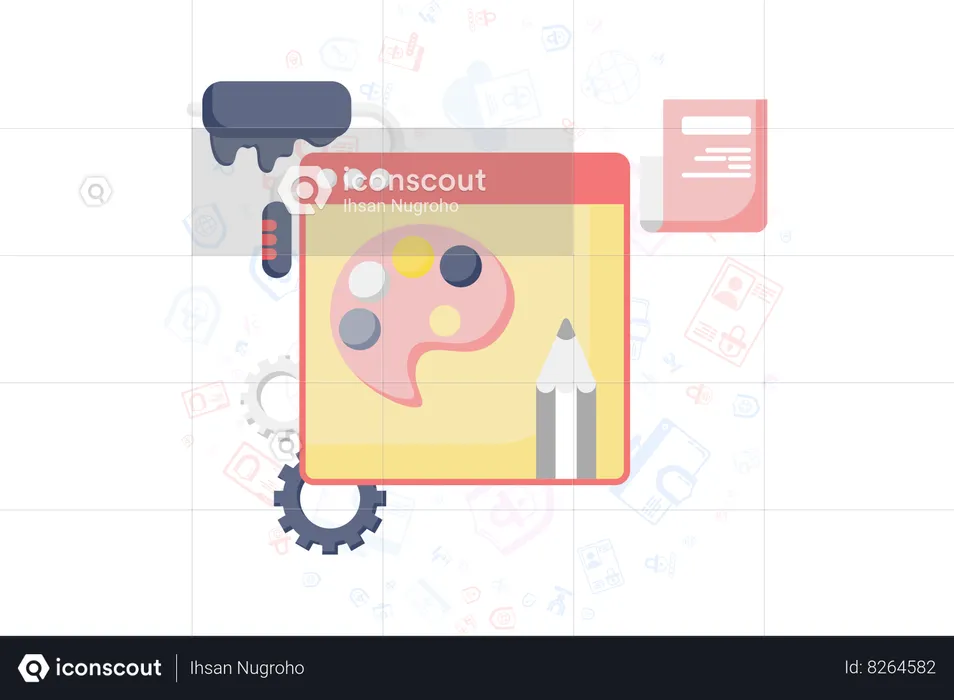 Interface de logiciel de conception en ligne  Illustration