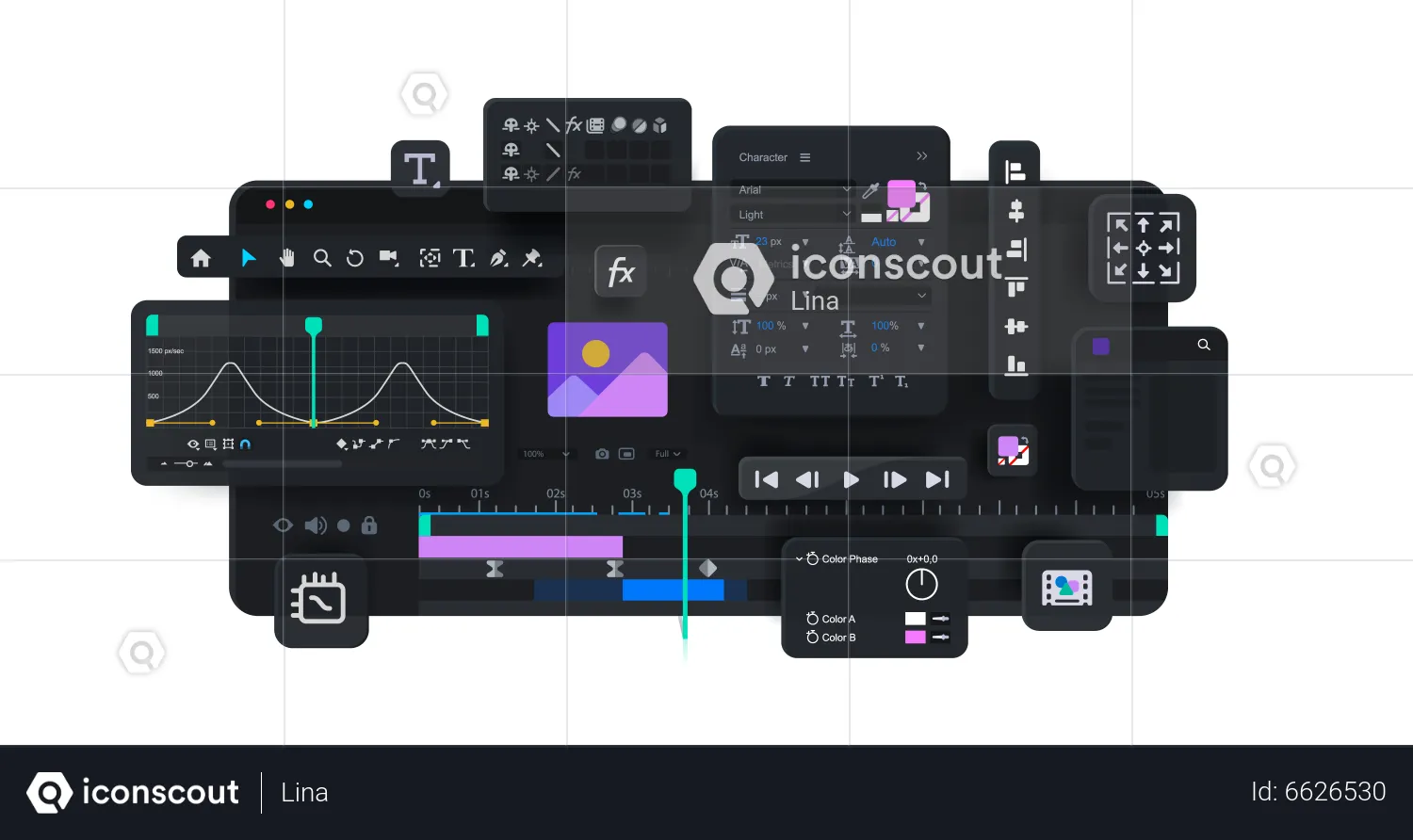 Interface Menu And Program Panels For Motion Design Illustration - Free ...