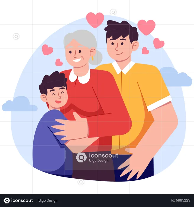 Intergeneration Love  Illustration