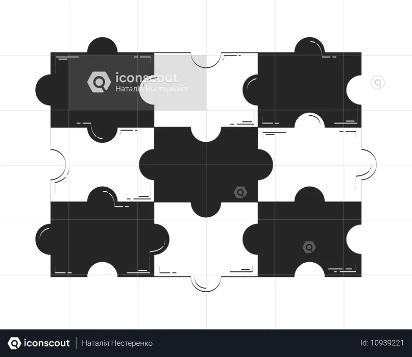 Interlocking puzzle pieces  Illustration