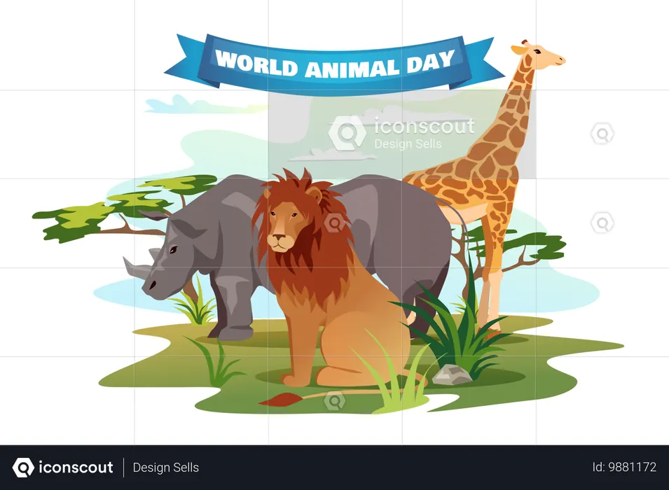 国際動物の日  イラスト