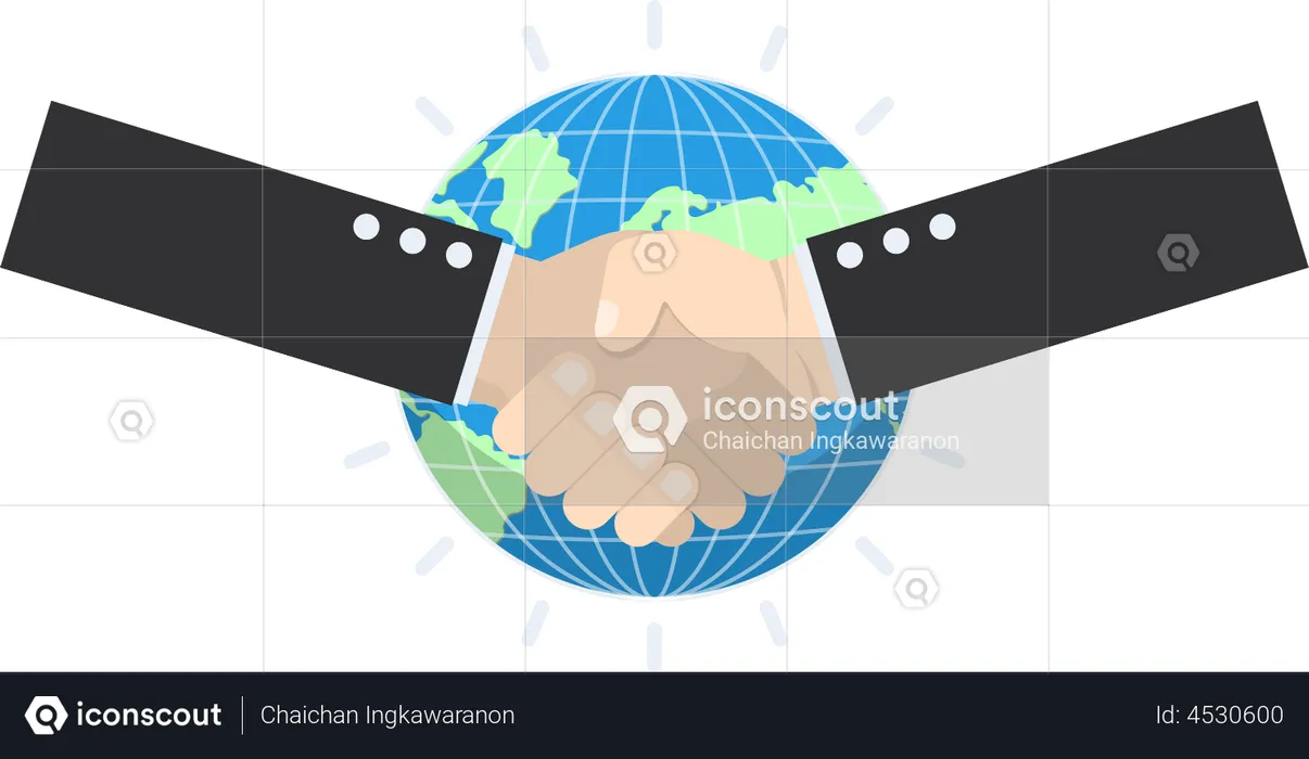 International business partnership  Illustration