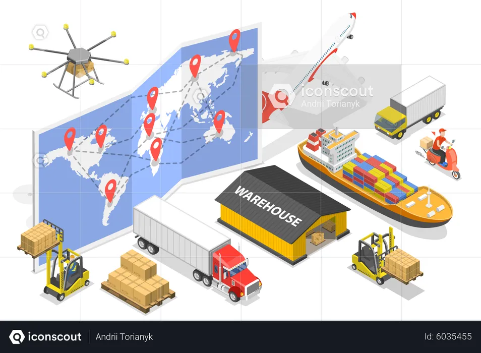 International Cargo Delivery  Illustration