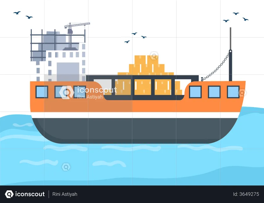 International Cargo Shipping  Illustration