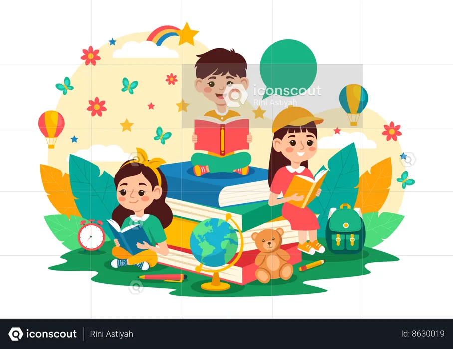 International Children Book Day  Illustration