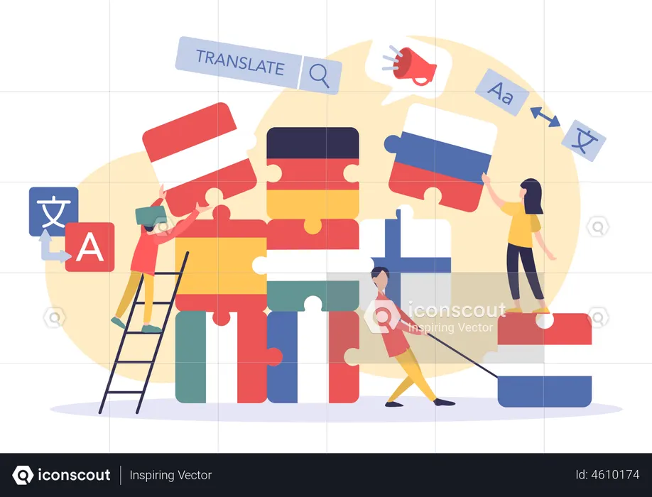 Best Premium International Language Translate Illustration download in