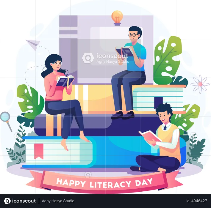 International Literacy day  Illustration