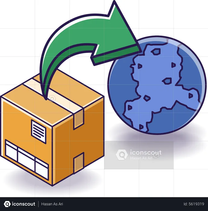 International package box delivery  Illustration