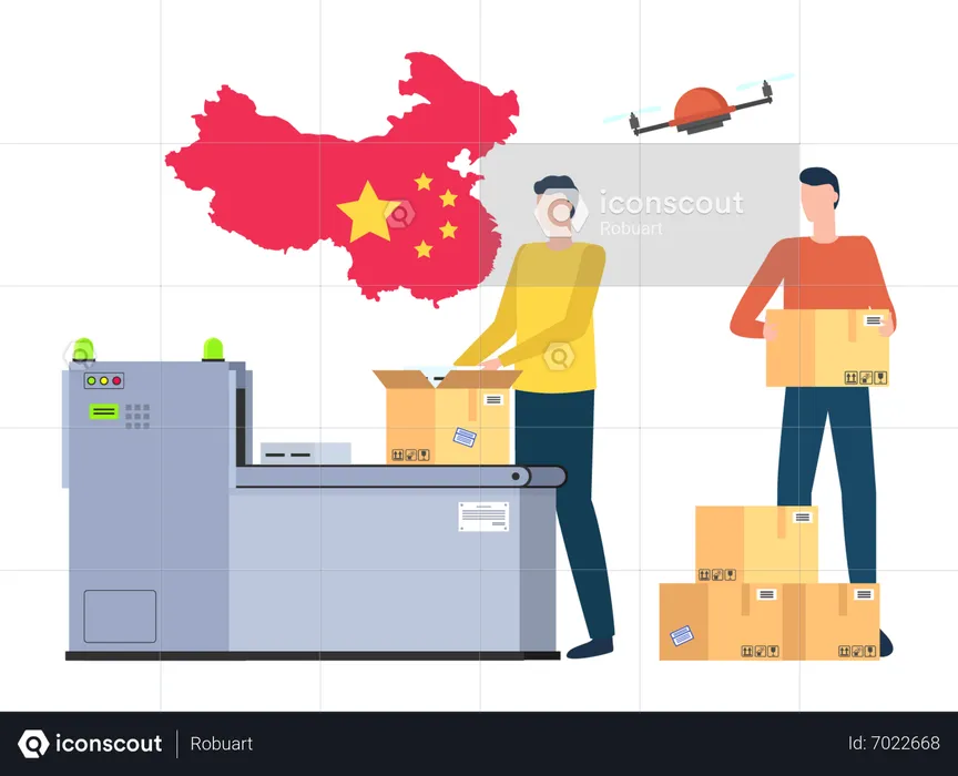 International shipment service  Illustration