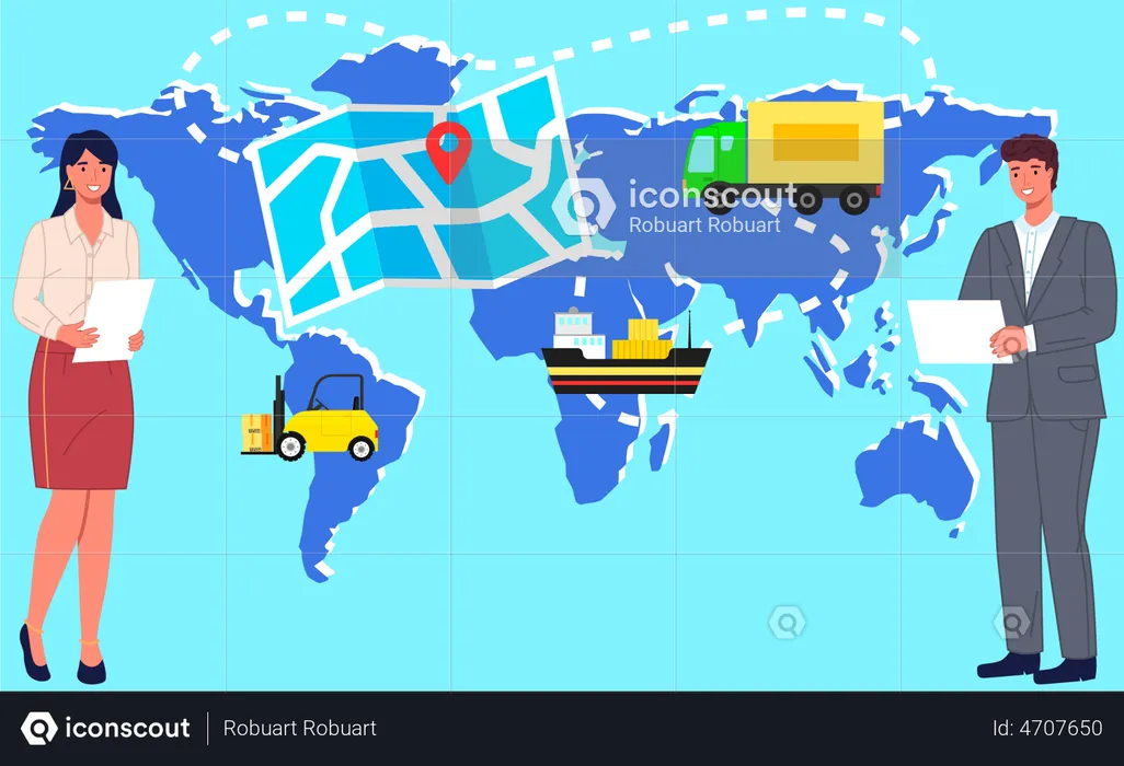 International Shipping service  Illustration