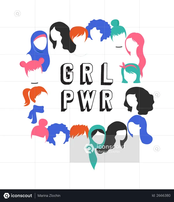 International Women's Day - girl power  Illustration