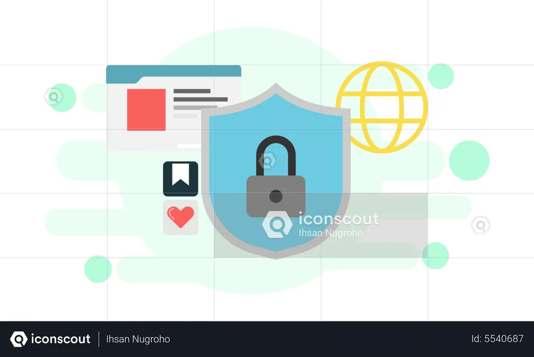 Internet network security  Illustration