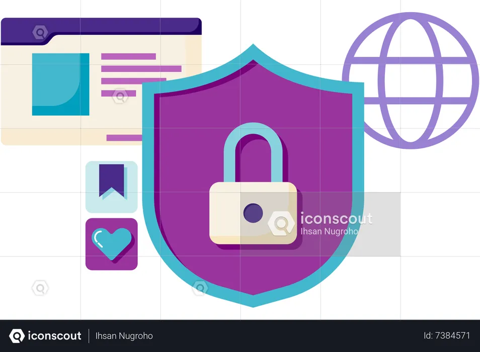 Internet network security  Illustration