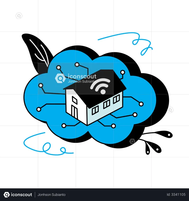 Internet of things home cloud  Illustration