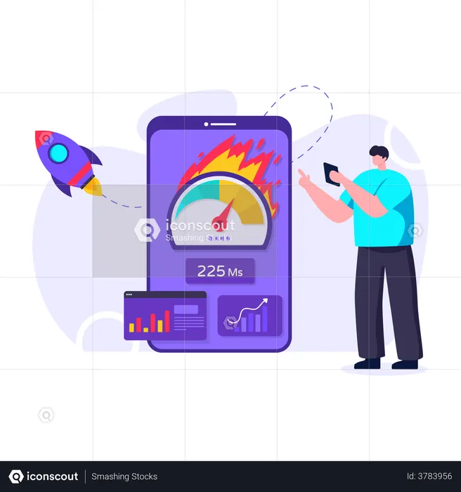 Internet speed test application  Illustration