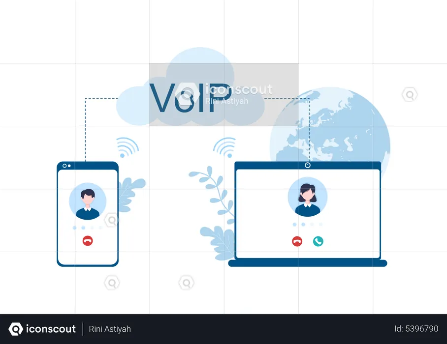 Internet video call  Illustration