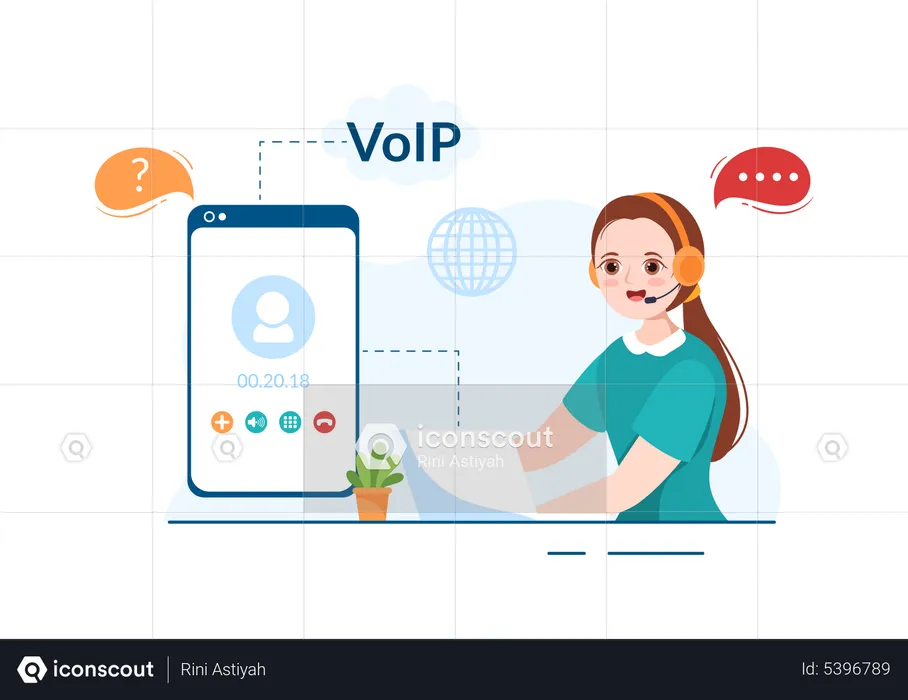 Internet voice call  Illustration