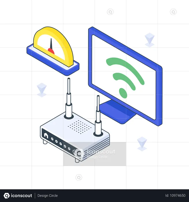 Internetgeschwindigkeit auf dem Computer  Illustration