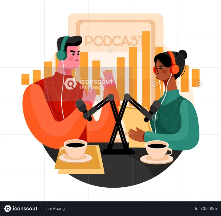 Entretien en podcast  Illustration