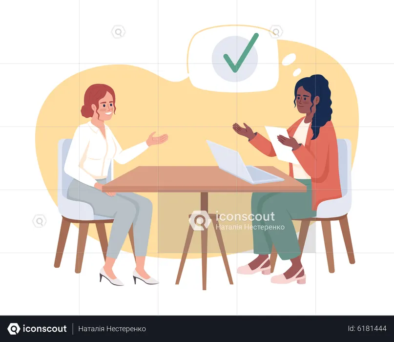 Best Interview session Illustration download in PNG & Vector format