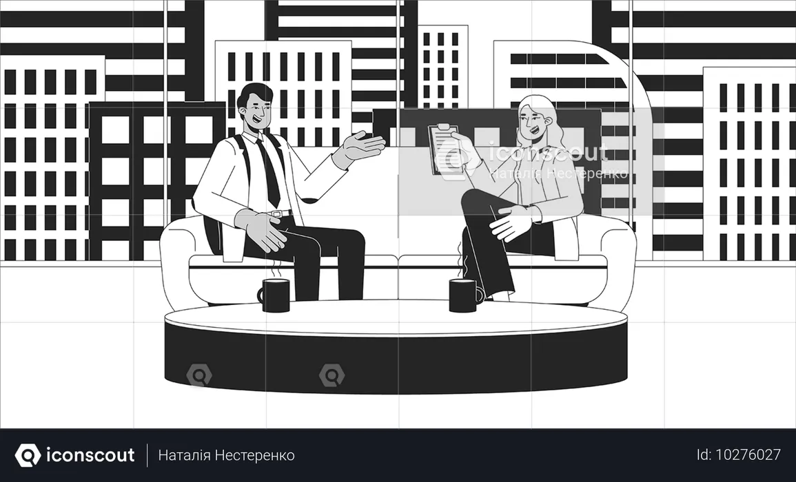 Interview show on TV  Illustration