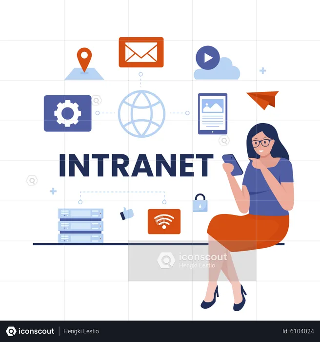 Intranet internet network connection  Illustration