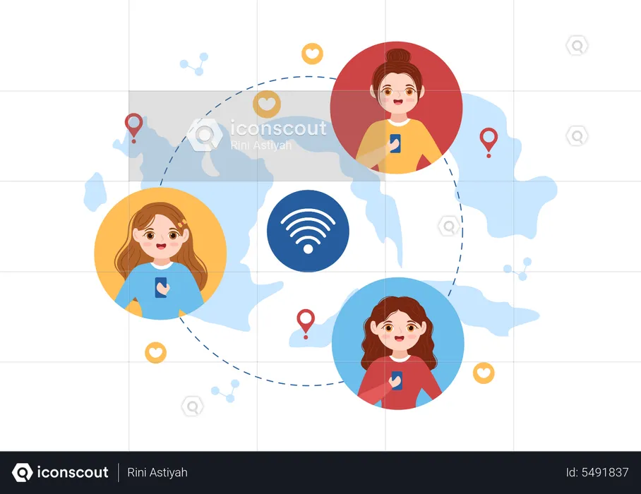 Intranet Internet Netzwerkverbindung  Illustration