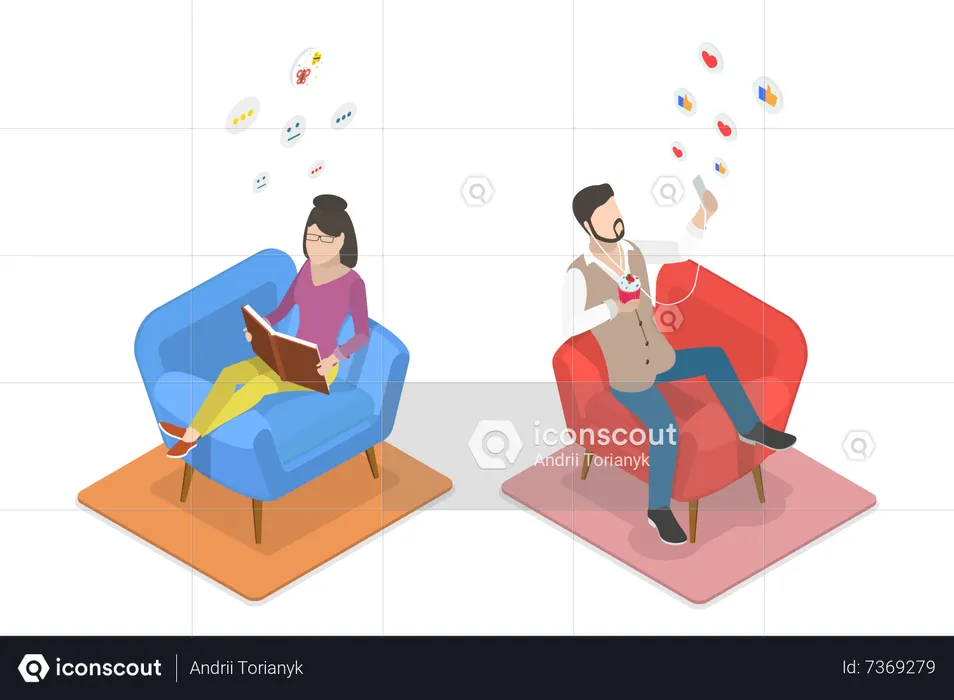 Introvert vs extravert  Illustration