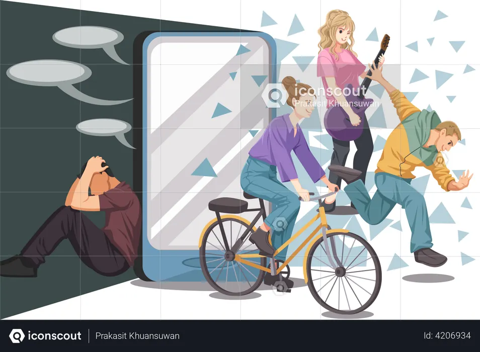 Introvert vs extrovert People  Illustration