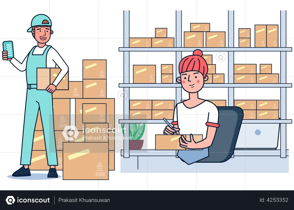 Inventory manager accounting goods  Illustration