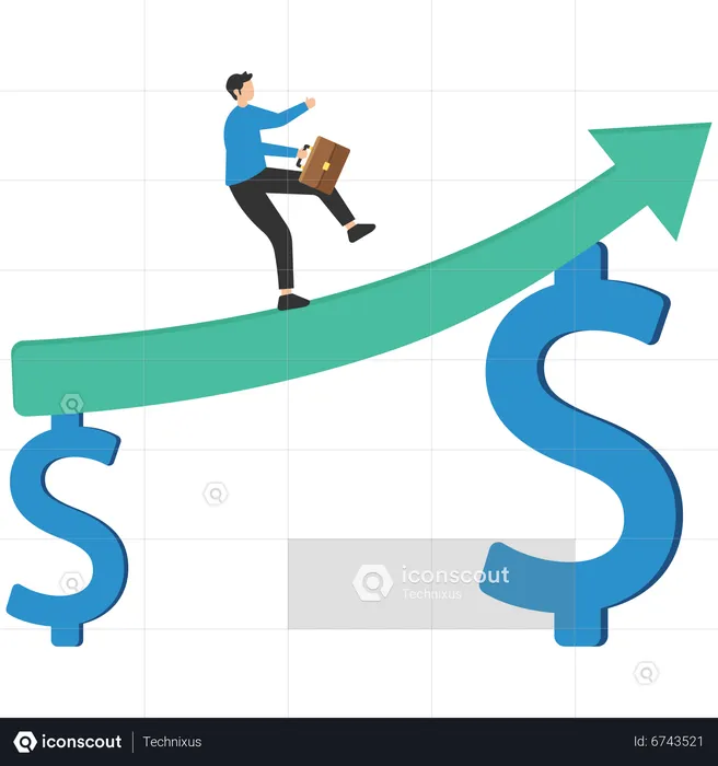 Inversión alto riesgo alta recompensa  Ilustración