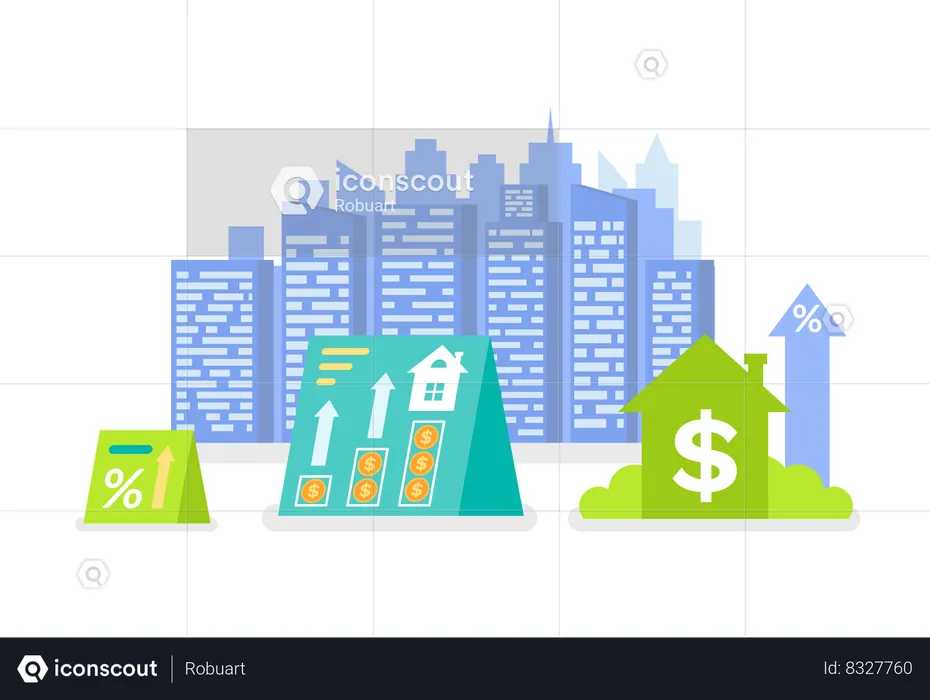 Inversión en el mercado inmobiliario  Ilustración