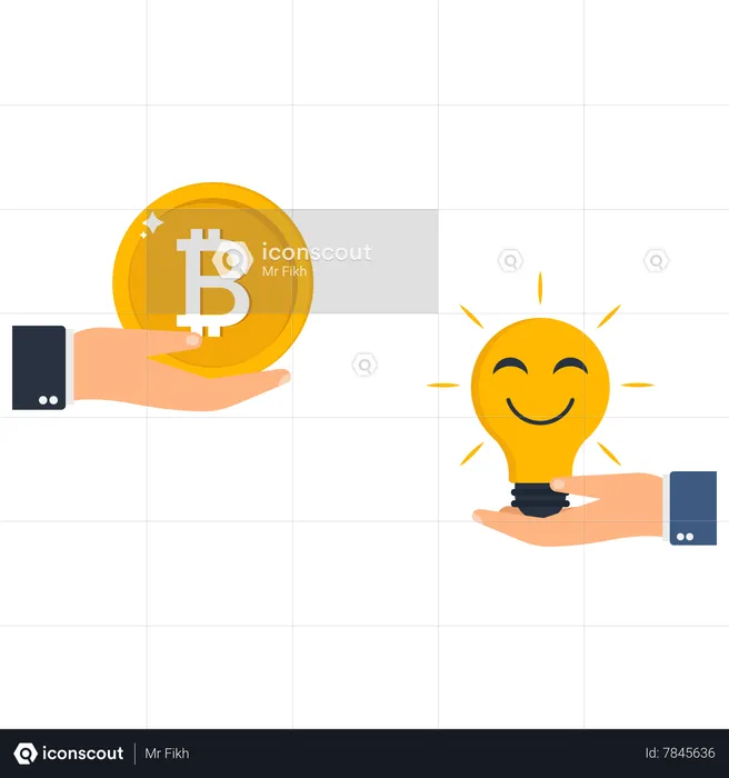 Invest Money and buy happiness  Illustration