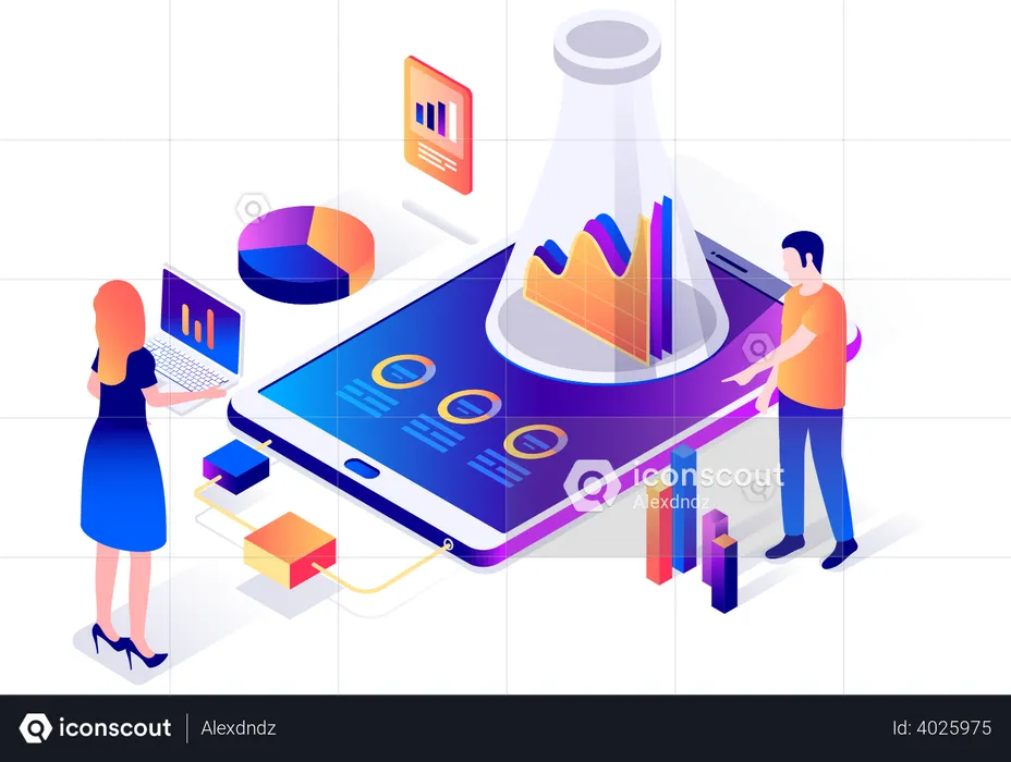 Investigación de datos empresariales  Ilustración