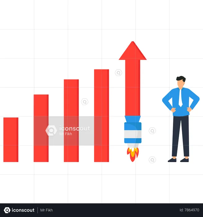 Crescimento do investimento impulsionando a obtenção de lucros  Ilustração