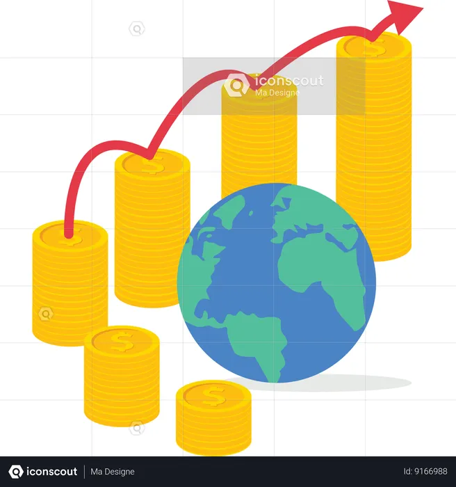 Investimento financeiro global  Ilustração