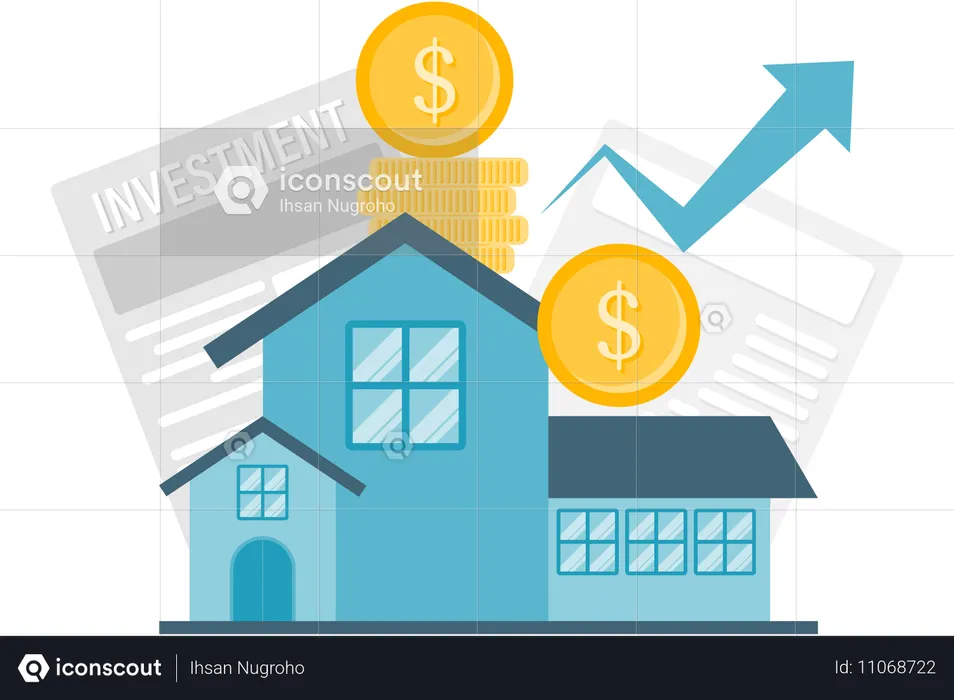 Investimento imobiliário  Ilustração