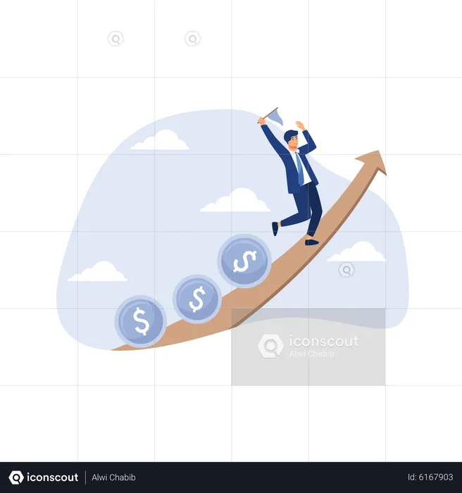 Lucro de investimento e ganhos  Ilustração