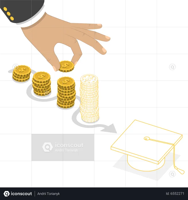 Investing money in education  Illustration
