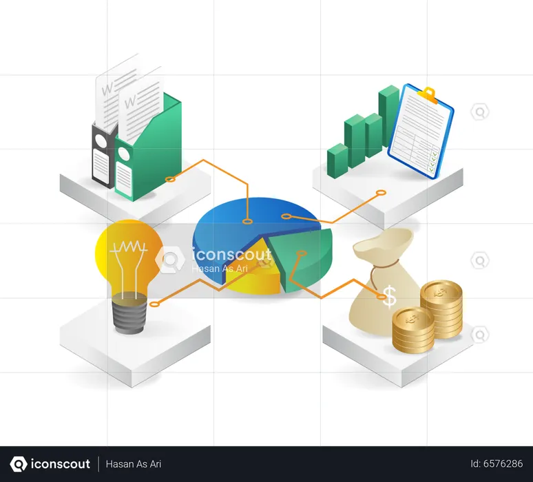 Diagramme circulaire d'investissement  Illustration