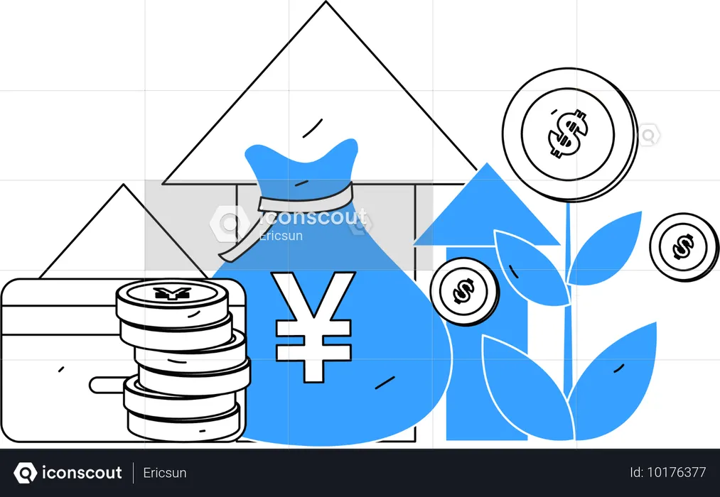 Rendement d'investissement rentable  Illustration