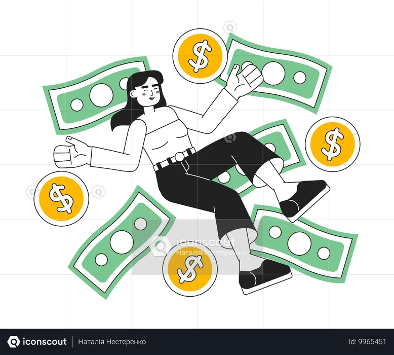 Investisseur féminin à succès  Illustration