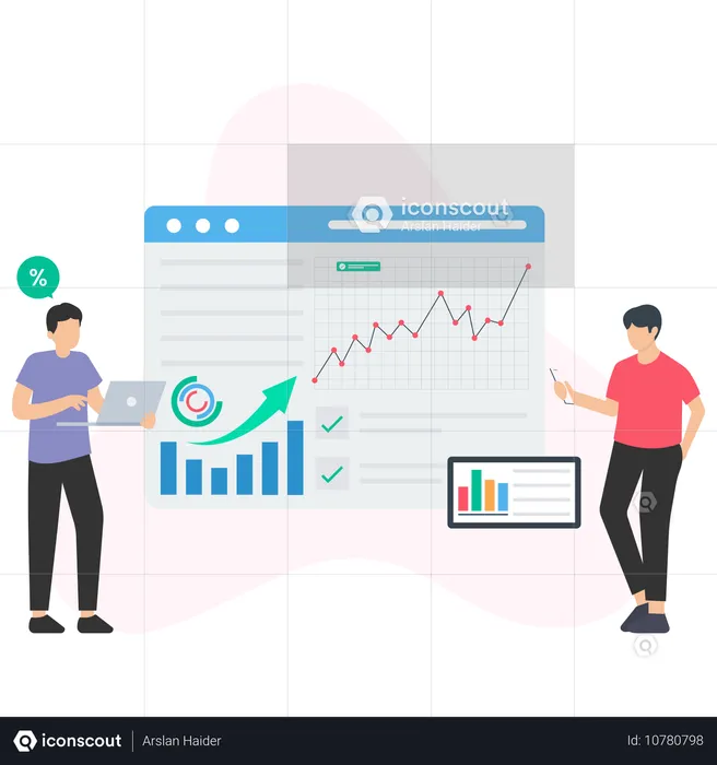 Les investisseurs du marché font des analyses  Illustration