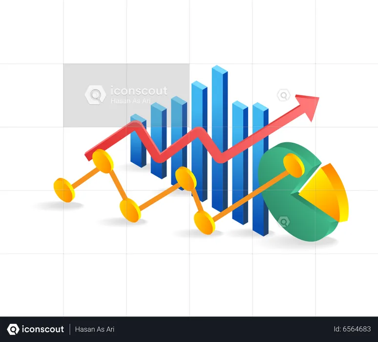 Investment Business Analysis Bar Chart  Illustration