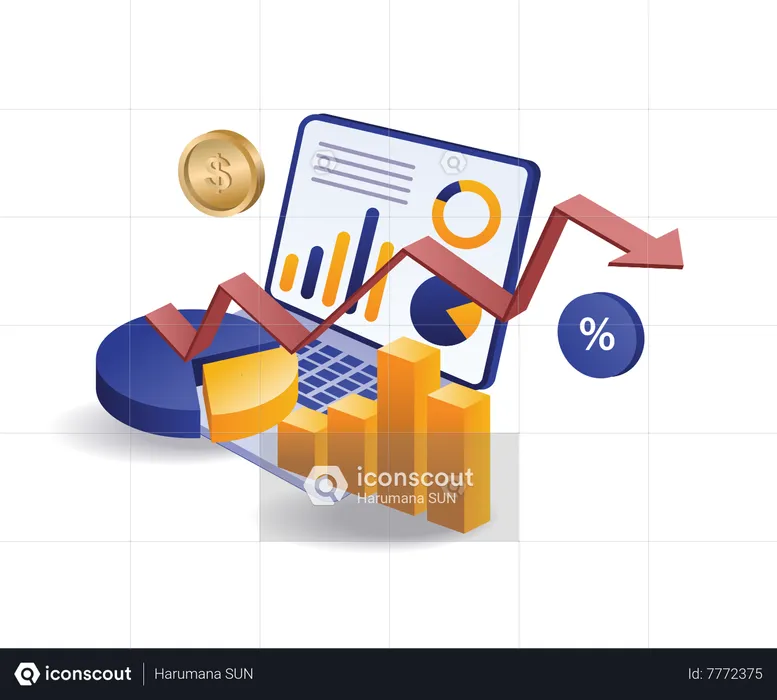 Investment business analysis data  Illustration