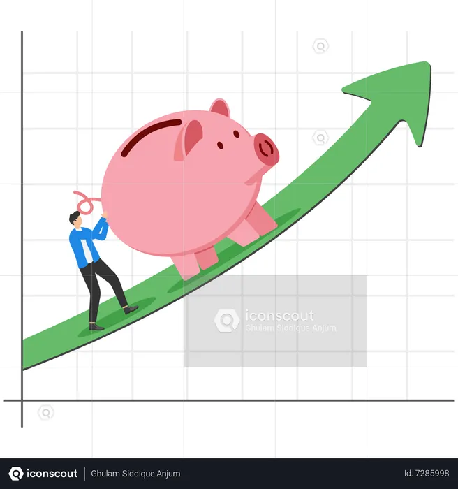 Investment earning from stock market  Illustration