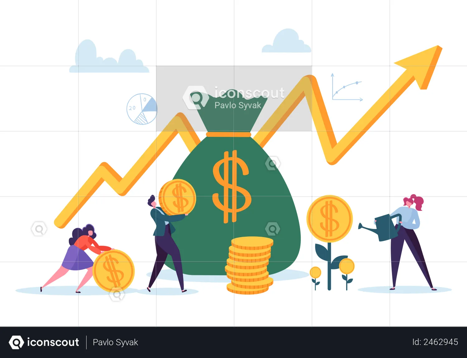 Investment Growth Illustration - Free Download Business Illustrations ...