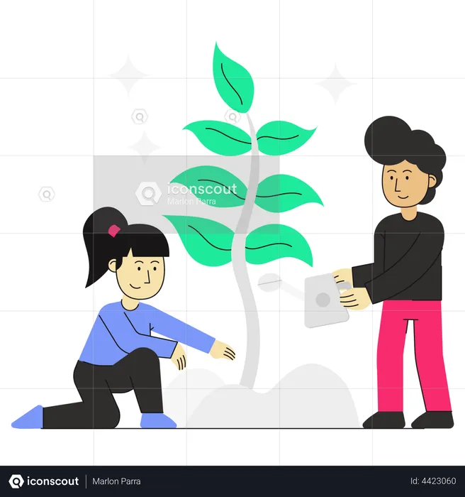 Investment growth plant  Illustration